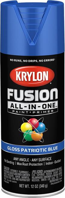 Krylon K02716007 12oz Gloss Patriotic Blue Fusion All-In-One Spray Paint