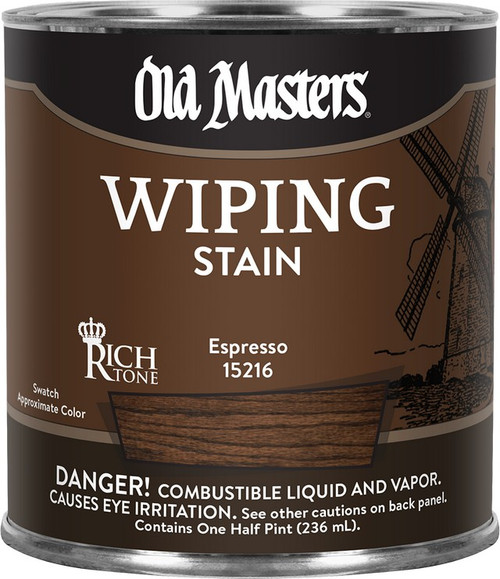 Old Masters 15216 1/2pt Espresso Wiping Stain 250 VOC