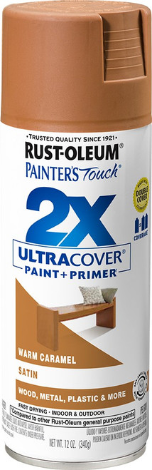 Rust-Oleum 334083 12oz Satin Warm Caramel 2X Ultra Cover Painters Touch Spray Paint