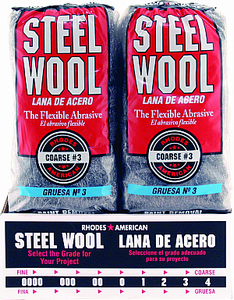 RHODES AMERICAN 106606-06 GRADE 3 STEEL WOOL 16 PAD POLY SLEEVE