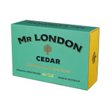 Wavertree & London Mr London Cedar Soap Bar - 10oz (280g), green and yellow packaging with tree logo and product details.