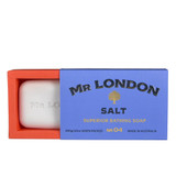 Wavertree & London Mr London Salt Soap Bar - 10oz (280g), white soap bar with embossed text in a blue and orange box, labeled as a superior bathing soap made in Australia.