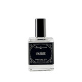 Ollie + Max Faerie Perfume Oil - 1/2 oz, a small glass bottle with black label and silver cap containing a fragrance perfume oil.