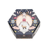Baudelaire Goats Milk Honey Soap - 3.5 oz in decorative packaging with floral and goat illustration.
