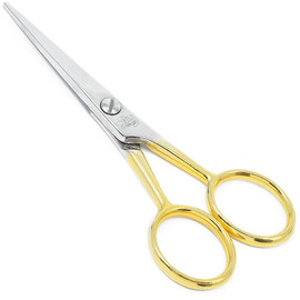 Camila Solingen Scissors #CS45 - 4.5 Moustache Shears, Gold plated