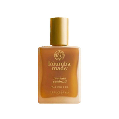 Kuumba Made Tunisian Patchouli Fragrance Oil - 1/2 oz, a small bottle of fragrance oil with a gold cap and label