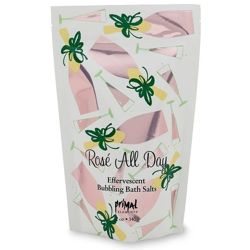 Primal Elements Rose All Day Effervescent Bubbling Bath Salts - 12 oz pouch