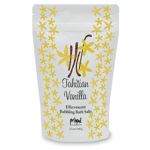 Primal Elements Tahitian Vanilla Effervescent Bubbling Bath Salts - 12 oz pouch