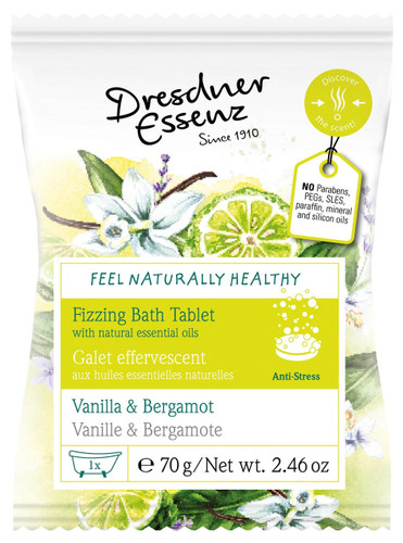  Dresdner Essenz Anti-Stress Fizzing Bath Tablet with Vanilla & Bergamot - 2.46 oz. 
