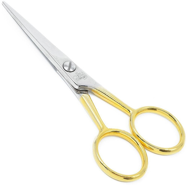 Camila Solingen Scissors #CS45 - 4.5 Moustache Shears, Gold plated