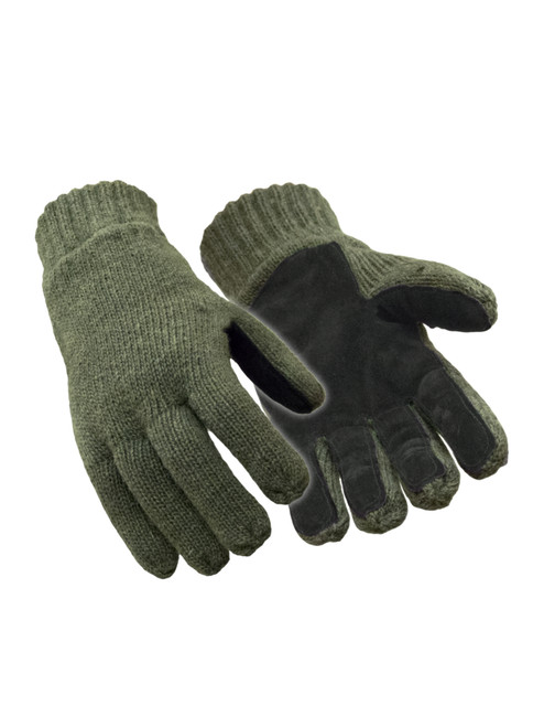 Insulated Wool Leather Palm Glove