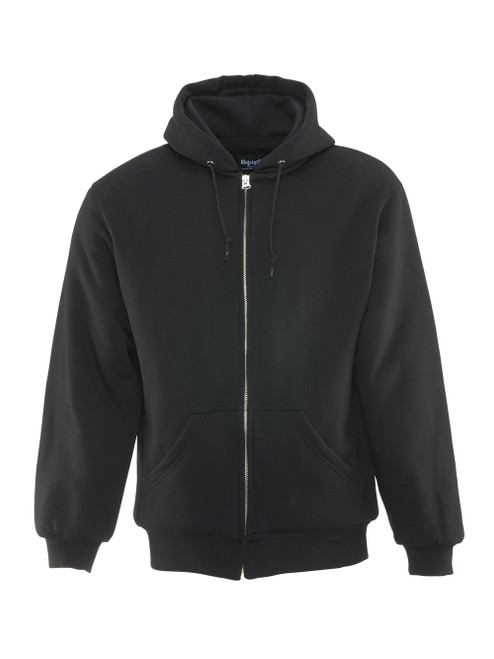 Black-Insulated Quilted Sweatshirt