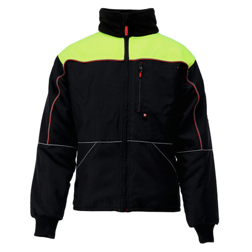 Black/Lime - Taiga Cooler Jacket Front