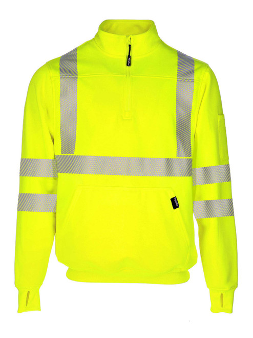 Lime-HiVis Quarter-Zip Sweatshirt