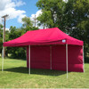 Maroon 10'x20' Pop up Tent with 6 Solid Walls - FS Model Upgraded Frame