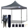10'x10' DS Model Grey - Pop Up Canopy Tent EZ  Instant Shelter w Wheel Bag + Sand Bags + 4 Walls