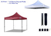 10'x10' Pop up Tent D Model - (1) Frame with (1) Maroon Top and Walls & (1) White Top (Online-Only Deals!)