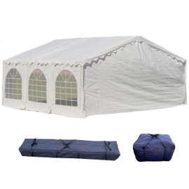 20'x16' Budget PE Party Tent - White - B Model + 1 Long Bag + 1 Short Bag (Online-Only Deals!)