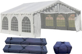 20'x16' Budget PE Party Tent - White - B Model + (2) Long Bags  & (1) Short Bag(Online-Only Deals!)