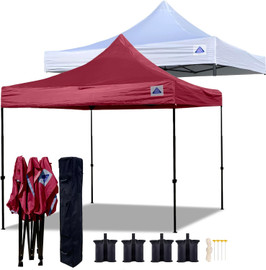 10'x10' Pop up Tent D Model - (1) Frame with (1) Maroon Top and Walls & (1) White Top and Walls 10'x10' Pop up Tent D Model - (1) Frame with (1) Maroon Top and Walls & (1) White Top and Walls