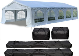 32'x20' Budget PVC Party Tent  with (2) Short Bag+ (2) Long Bags (Online-Only Deals!)