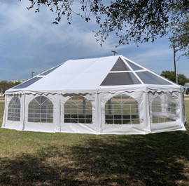 33'x21' PE Marquee - Heavy Duty Wedding Party Tent (Storage Bags Included)