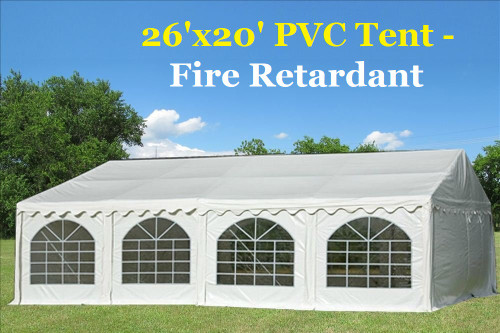 26'x20' PVC Party Tent (FR) -  Fire Retardant - White