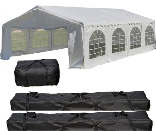 26'x20' Budget PE Party Tent + 2 Long Bags + 1 Short Bag (Online-Only Deals!)