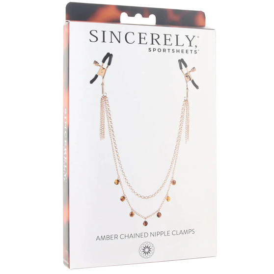 SINCERELY AMBER CHAIN NIPPLE CLAMPS