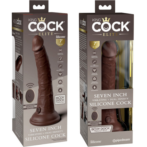 KING COCK ELITE 7IN SILICONE VIBE DILDO