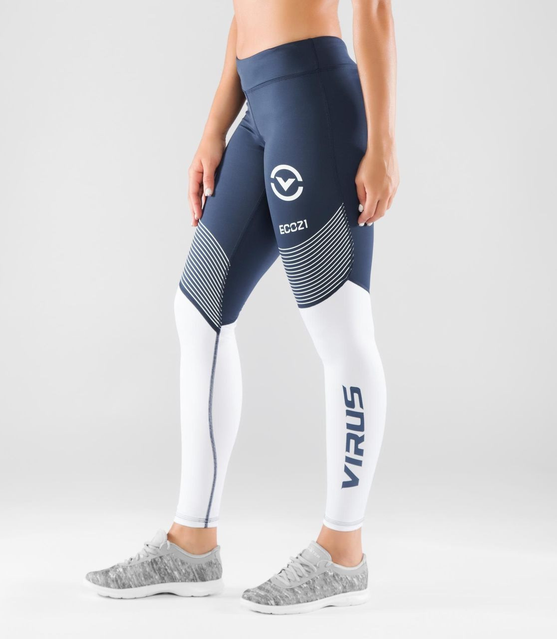 VIRUS WOMEN'S STAY COOL V2 COMPRESSION PANT (ECO21.5)- NAVY/WHITE