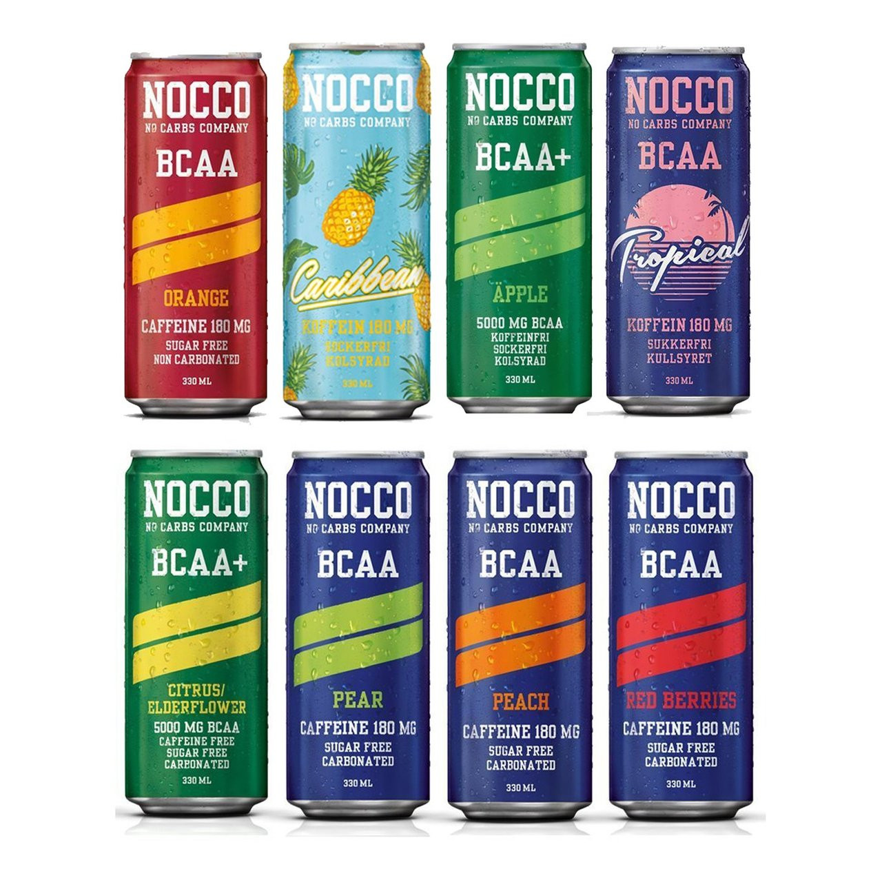 NOCCO (No Carbs Company) Mixed Case (12 x 330ml cans) ALL FLAVOURS