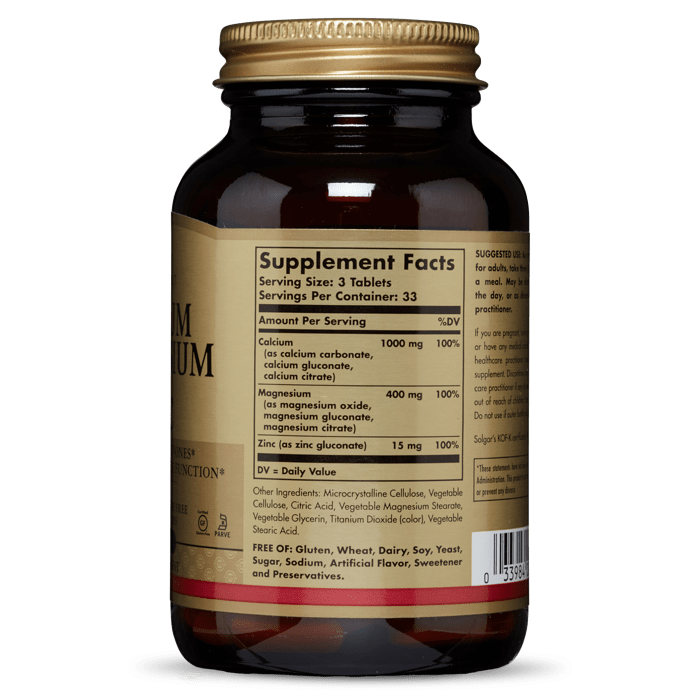 Solgar Calcium Magnesium Plus Zinc Tablets Pack Of 250 Battle Box Uk