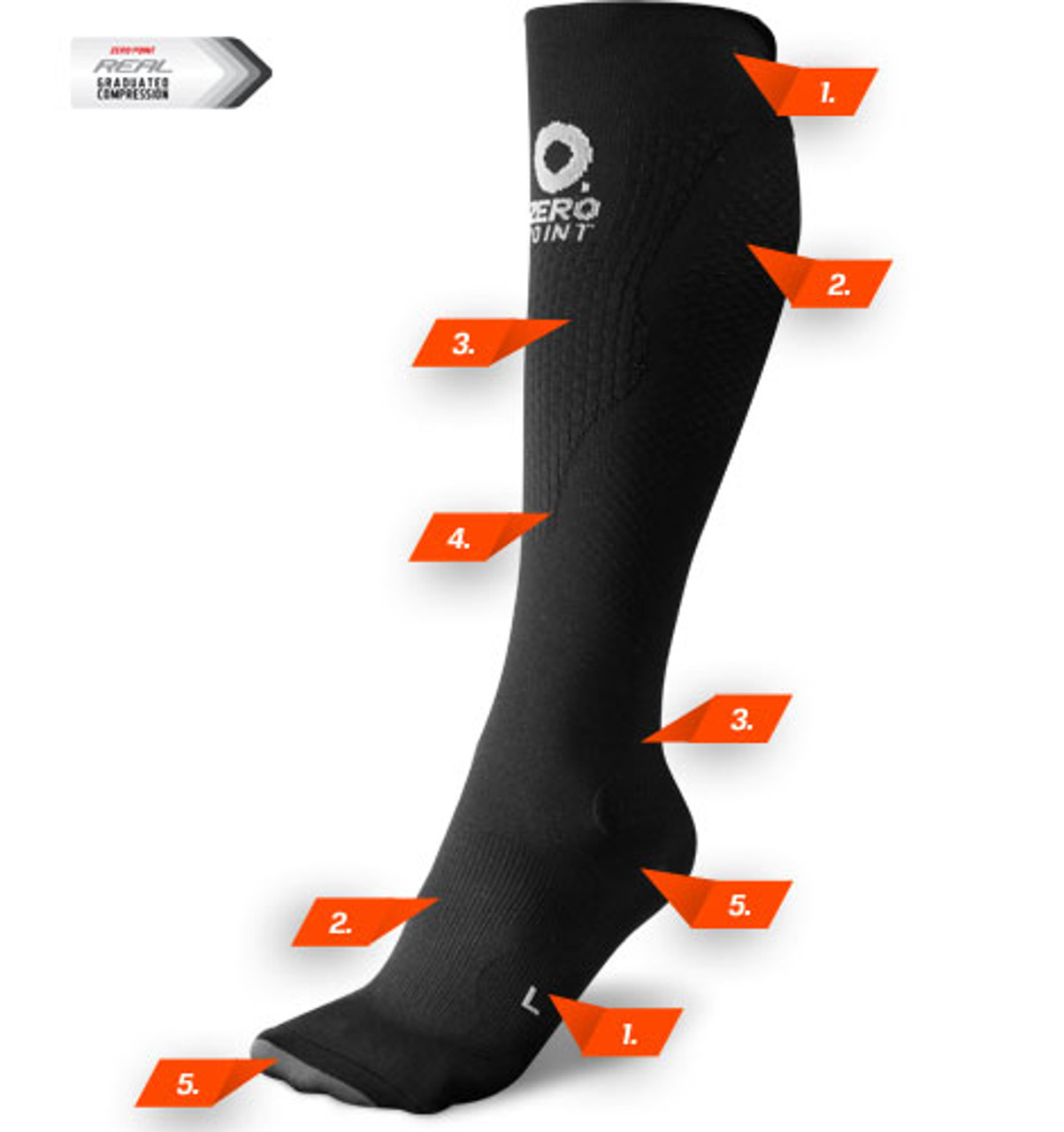 Calf Sleeve OX, Black - Zeropoint Compression Calf Sleeves