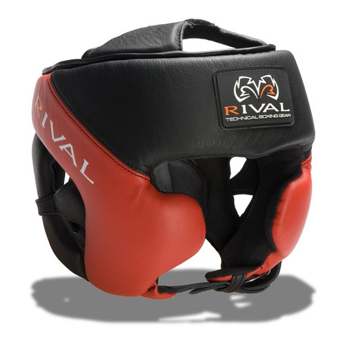 Rival Boxing RHG PRO Black Red Boxing HeadGear Leather Headguard - www.BattleBoxUk.com