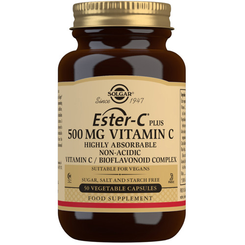Solgar | Ester-C ® Plus 500 mg Vitamin C | Pack of 50 Vegetable Capsules  - www.BattleBoxUk.com