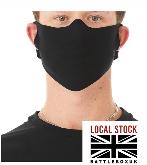 Black Mouth Face Reusable Mask Daily Lightweight Fabric Face Cover £3.45 - www.BattleBoxUk.com