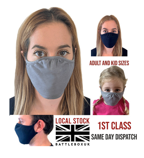 Face Mask Washable Cover Shield Breathable Reusable Double Layer Protection - www.BattleBoxUk.com