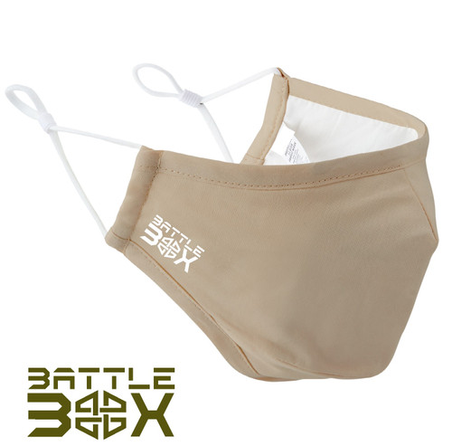 BattleBox Khaki Face Mask Triple Layer Washable Cover Shield Breathable Reusable  - www.BattleBoxUk.com