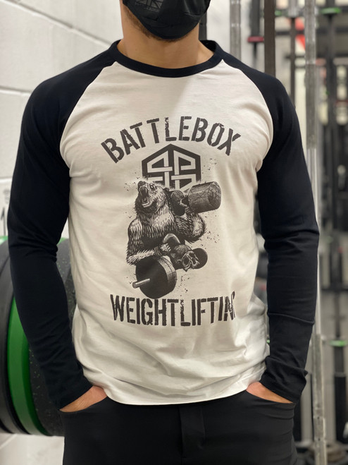 BattleBox Weightlifting | Bear | Long Sleeve T-shirt | Black White - www.BattleBoxUK.com
