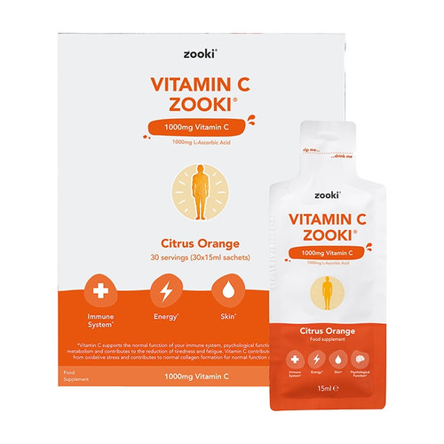 Zooki Vitamin C 1000mg 30 x 15ml Sachets Pack Citrus Orange Suitable for Vegetarians
www.battleboxuk.com