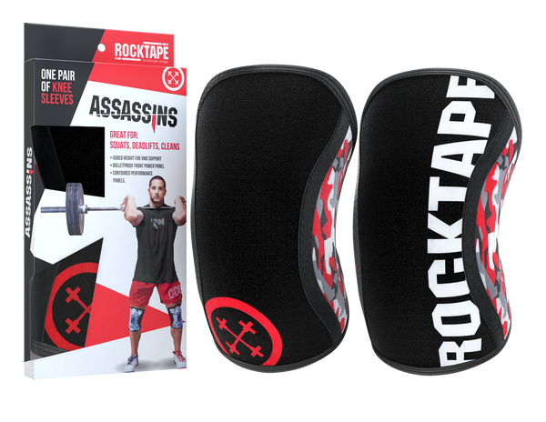 www.BattleBoxUk.com - RockTAPE Assassins® Camo Knee Sleeves - Knee Support & Protection Caps 5mm or 7mm