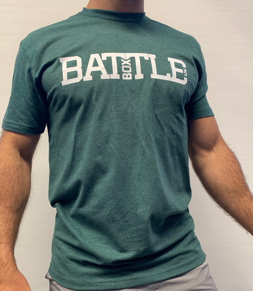 BattleBox UK™ | WOD 2.0 Union Jack | Short  Sleeve Sueded T-shirt | Heather Forest White