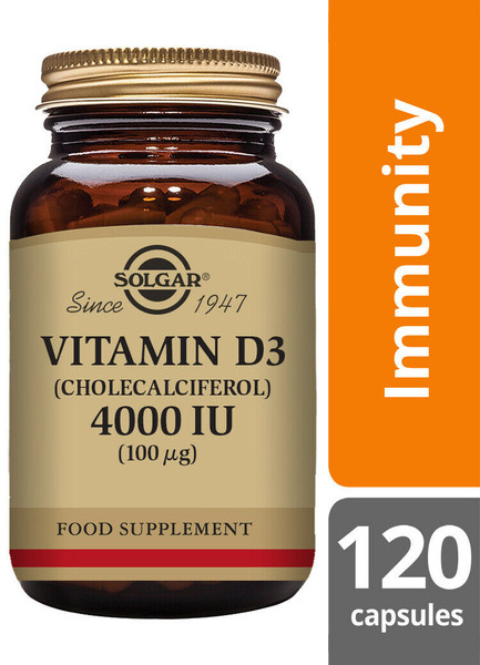 Solgar | Vitamin D3 Cholecalciferol 4000 IU 100µg Vegetable Capsules Pack of 120 - www.BattleBoxUk.com