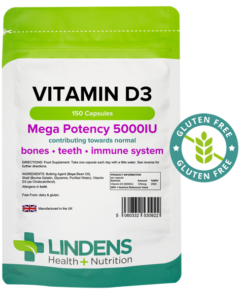 Lindens Health Nutrition | Vitamin D3 5000IU Capsules | 150 Tablets 
www.battleboxuk.com
