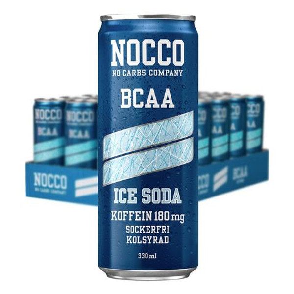 NOCCO Ice Soda BCAA Drink with Caffeine (Pack of 6,12 or 24 cans) - www.Battleboxuk.com