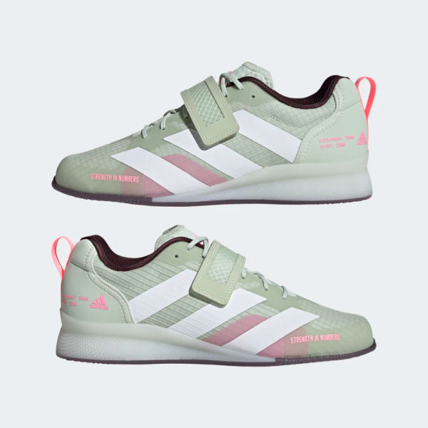 ADIDAS Adipower 3 Weightlifting Shoes Linen Green / Cloud White / Beam Pink (GY895)
WWW.BATTLEBOXUK.COM