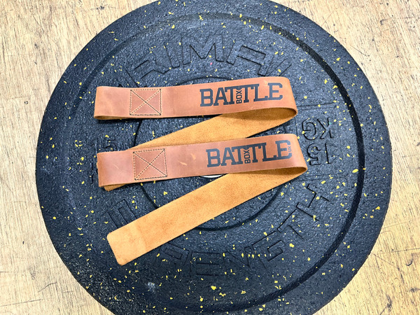 Battle Box UK Weightlifting Powerlifting 100% Leather Straps Saddle Brown (BB_L_S_SD_BW) www.battleboxuk.com