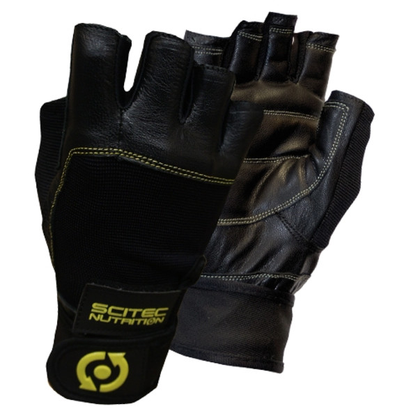CrossTrainingUK - SciTec Nutrition WeightLifting Gloves Yellow Leather