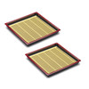 Square Soba Plate Plastic Lacquer 7.5" - 2pc Set, Black/Red